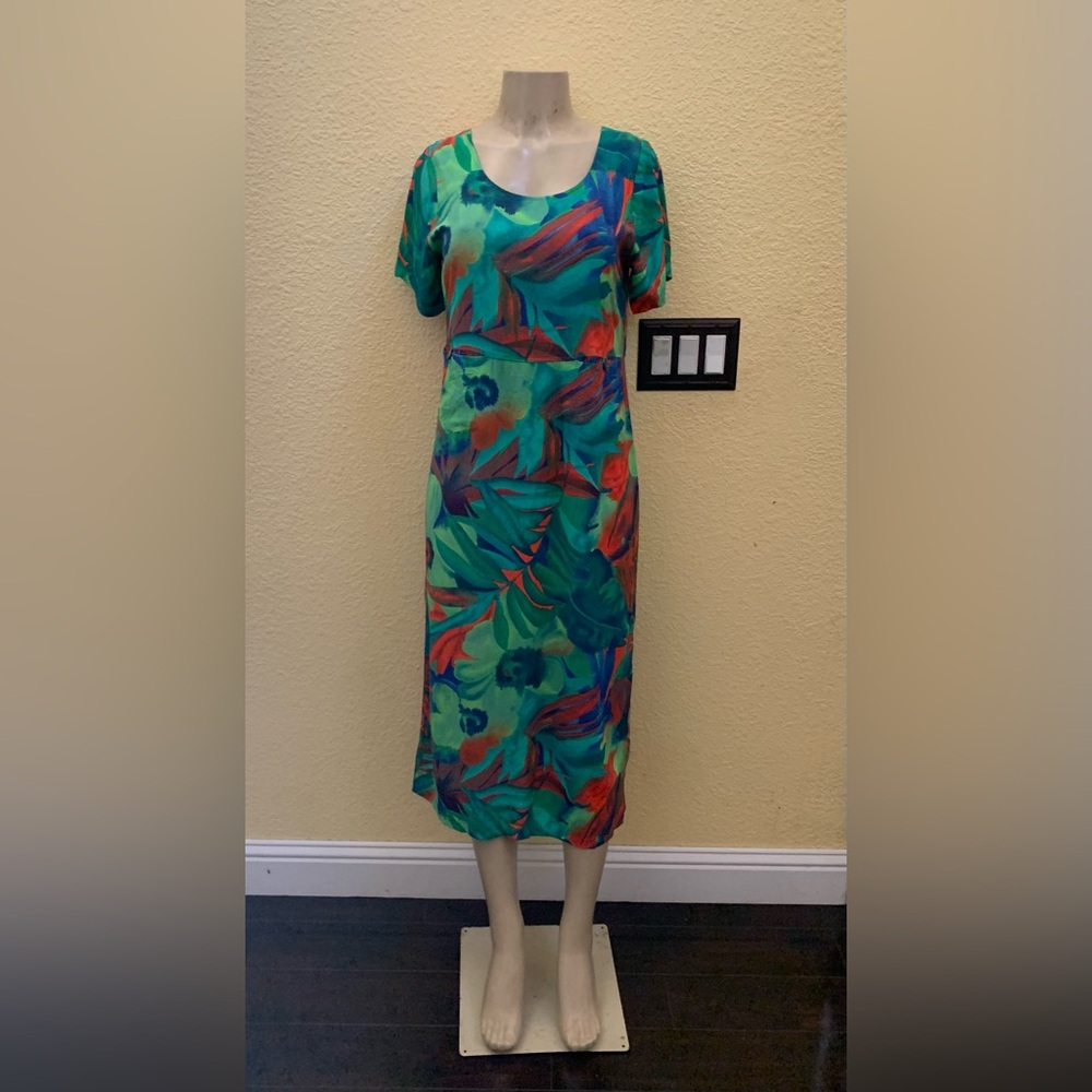 VTG Jams World Size XS Multicolored Floral Print Short Sleeve Dress